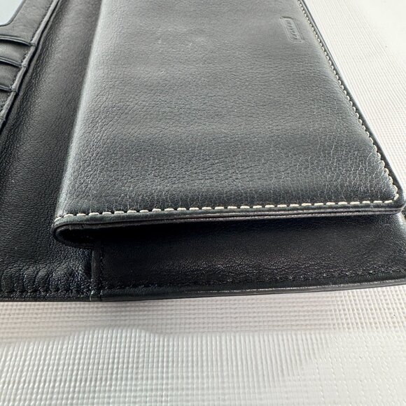 Coach Soho Buckle Black Leather Trifold Wallet - Picture 13 of 15